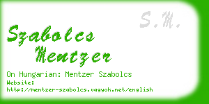 szabolcs mentzer business card